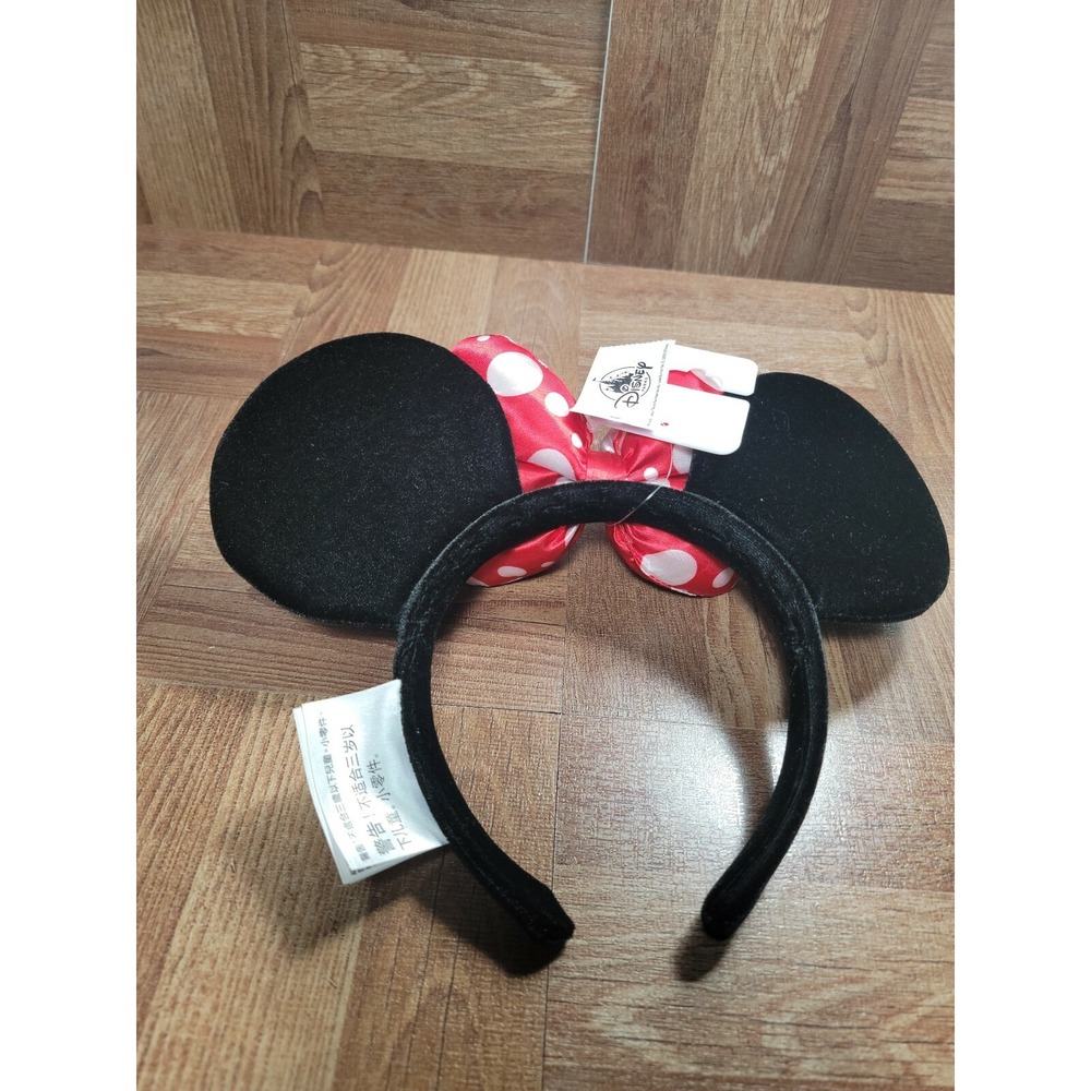 Disney Minnie Mouse Satin Polka Dot Bow Ear Headband - Picture 2 of 5